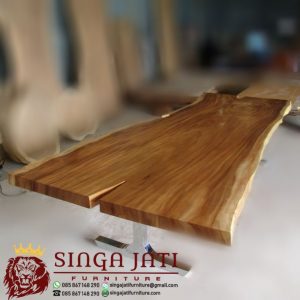 Meja-Trembesi-Kaki-Stainless