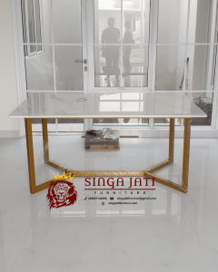 Meja-Marmer-Mewah-Kaki-Stainless