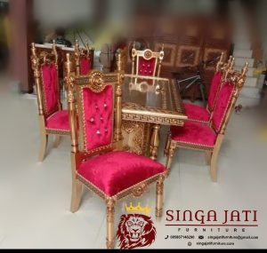 Meja Makan 6 Kursi Mewah Kayu Jati