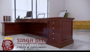 Meja-Kerja-Direktur-Letter-L-Kayu-Jati